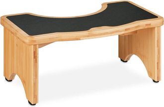 Relaxdays Toilet Footstool Bamboo, Stable Step Stool, hwd: 18.5 x 44.5 x 26 cm, Childrens Bathroom Stand, Natural/Black - Relaxdays