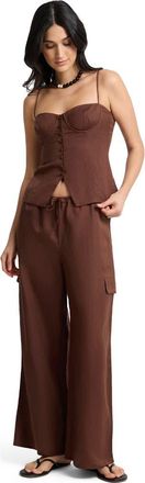 Onia Air Linen Cargo Pant in Brown at Nordstrom, Size Medium