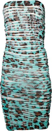 Blumarine pencil tule dress with leopard print