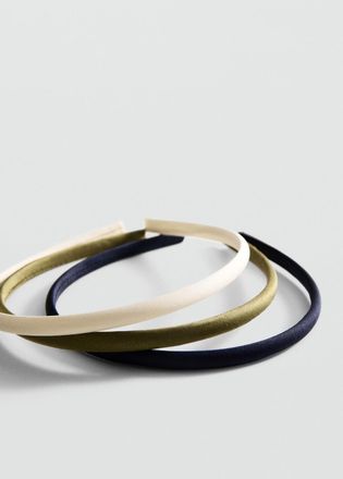 Mango Set 3 cerchietti per capelli raso grezzo - Donna - Taglia unica - MANGO