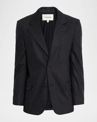 Frame Denim Mens Cashmere-Blend Single-Breasted Blazer