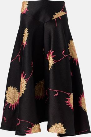 La DoubleJ Gonna midi Milano in jacquard di raso