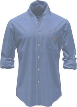 Polo Ralph Lauren Hemingway Bear Oxford Shirt - Heren - Casual Overhemden - Blauw - XL - Katoen - Overhemden