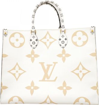 Louis Vuitton Khaki White Tote Bag (Pre-Owned)