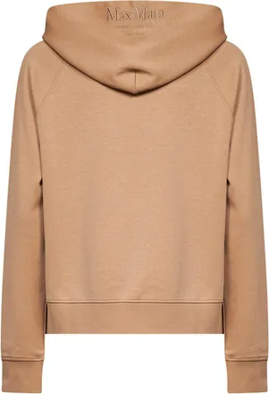 Max Mara Womens Zip-Up Hoodie Smmmarea Beige Cotton Sweatshirts Sweater