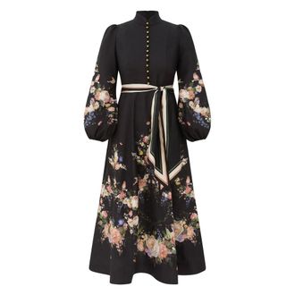 Zimmermann Valiant Button Midi Dress - female - Zimmermann - Midi Dresses - Black - XS - Dresses