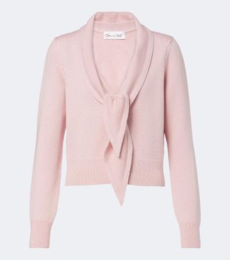 Oscar De La Renta Tie-neck virgin wool cardigan