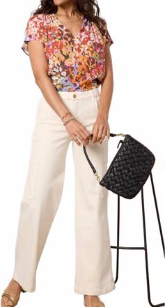 Kut from the Kloth Jodi High Rise Wide Leg Pants In Ecru