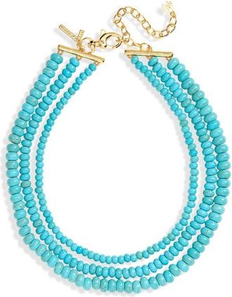 Lele Sadoughi Multistrand Bead Necklace in Turquoise at Nordstrom