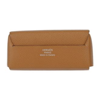 Herm&egrave;s Brown Gold Brown Leather Wash Bag (Pre-Owned)