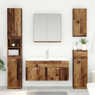 vidaXL vidaXL Armadio sottolavello con porta Legno vecchio Legno multistrato