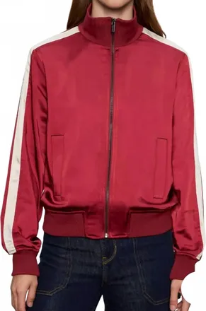 Sanctuary Satin Track Jacket In Crimson