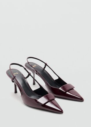 Mango Scarpe tacco vernice bordeaux - Donna - 35 - MANGO