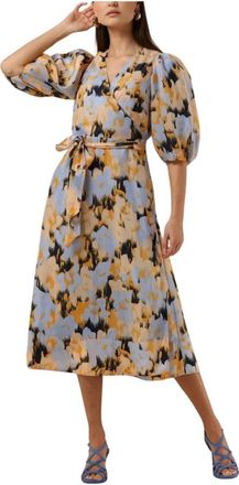 Second Female Marigold Wrap Jurk - Dames - Casual kleedjes - Veelkleurig - XS - Polyester - Kleedjes