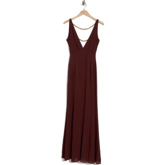 Reformation Hugo Bead Trim Maxi Dress in Mahogany at Nordstrom Rack, Size 0
