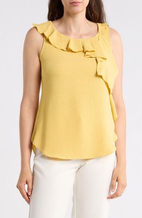 Renee C Ruffle Sleeveless Top in Yellow at Nordstrom Rack, Size X-Small