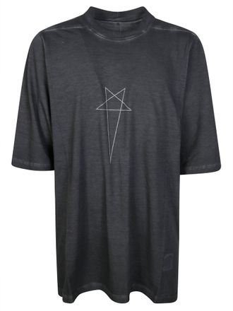 Rick Owens Black Jumbo Geometric Star Boxy Oversized T-Shirt
