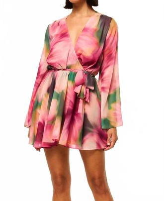 Misa Kaia Dress In Blurred Hibiscus