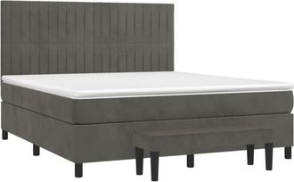 vidaXL Vidaxl - Cama Box Spring Con Colch&oacute;n Terciopelo Gris Oscuro 160x200 Cm