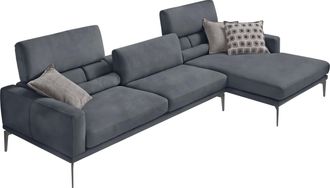 Egoitaliano Ecksofa »Masu, Design trifft sensationellen Sitzkomfort« inkl. 2 Kissenrollen, Rückenelemente manuell verstellbar, Metallfüsse