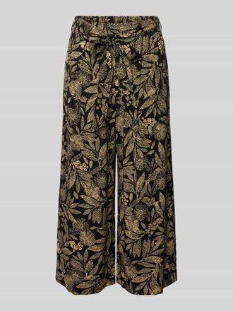 Apricot Culotte aus Viskose mit Bindeg&uuml;rtel in Black, Gr&ouml;&szlig;e XXL