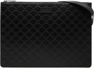 Gucci Pre-owned Clutches, female, Black, Size: ONE SIZE Pre-owned Leather Crossbody Bag