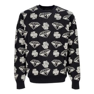 Billionaire Boys Club Diamonds & Dollars Gebreide Trui - Heren - Ronde hals truien - Zwart - M - Katoen - Truien & Vesten