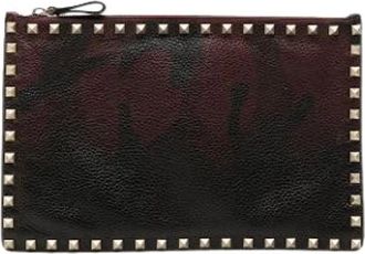 Valentino Pre-owned Rockstud Clutch - Dames - Vintage Clutch - Rood - ONE Size - Leer - Vintage