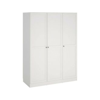Dmora Dmora - Armario 3 Puertas Gener, Muebles De Dormitorio, Vestidor, Armario De Ropa, 147x62 H200 Cm, Blanco