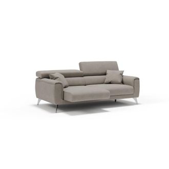 Divani.Store Caravaggio Sof&aacute; Con Asientos Deslizantes En Tela Suave E Impermeable 199 Cm Beige