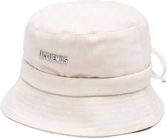 Jacquemus Le Bob Gadjo Bucket Hat - unisex - Hoeden - Wit - 58 CM - Katoen - Accessoires