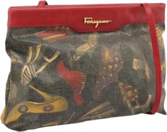 Ferragamo Pre-owned Canvas Shoulder Bag - Dames - Vintage Schoudertas - Veelkleurig - ONE Size - Leer - Vintage