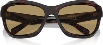Prada 62mm Oversize Butterfly Sunglasses in Olive at Nordstrom
