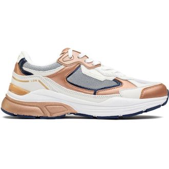 Pepe Jeans London Womens London Dave Metal Trainers - Gold Faux Leather - Size UK 9