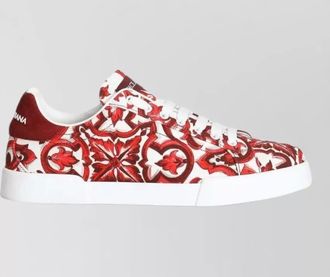 Dolce & Gabbana majolica print canvas low-top sneakers