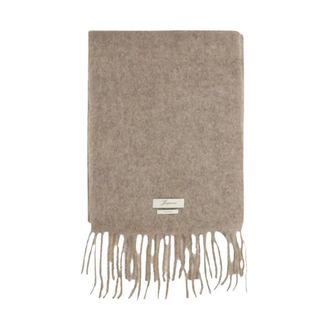 Jacquemus Lecharpe Carro Sjaal - Heren - Accessoires - Beige - Maat: ONE Size Wol