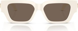 Versace 53mm Square Sunglasses in White /Brown at Nordstrom