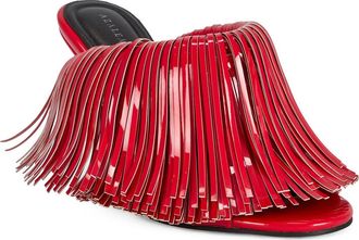 Azalea Wang Vailyn Fringe Sandal in Red at Nordstrom, Size 6