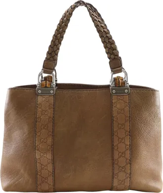 Gucci Brown Leather Tote Bag (Pre-Owned)