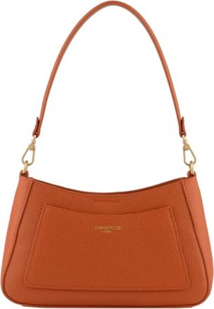 Pourchet Tassen, Dames, Oranje, ONE Size, Leer, Ob&eacute;lisque Schoudertas