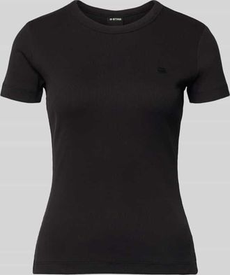 G-Star Slim Fit T-Shirt mit Logo-Stitching in Black, Gr&ouml;&szlig;e XL
