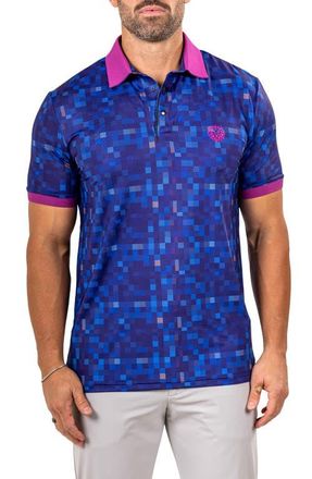 Maceoo Martyr0015 Print Golf Polo in Blue at Nordstrom, Size 3