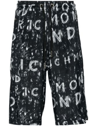 John Richmond logo-print shorts - Black