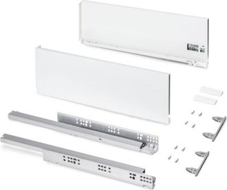 Emuca Caj&oacute;n Exterior Protone 30kg Con Gu&iacute;as De Extracci&oacute;n Total Y Cierre Suave, Altura 178mm, Profundidad 500mm, Acero, Pintado Blanco - Emuca