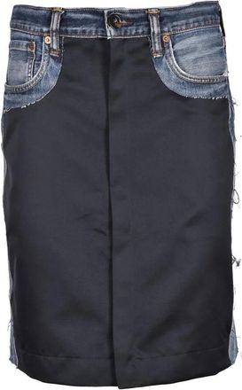 Lutz Huelle Mini Patchwork Skirt - Blue/Black