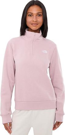 The North Face Evolution Embroidered 1/4 Zip Womens Sweatshirt Metal Pink : XL, Cotton/Polyester