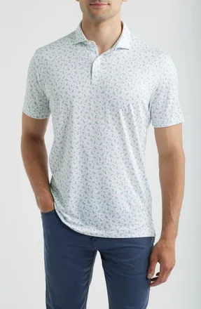 Johnnie-O Armadillo Print Performance Jersey Polo in Sublime at Nordstrom, Size Xx-Large
