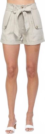 Fate Olivia Paperbag Shorts In Natural