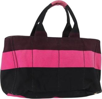 Prada Pre-owned Tote Bags, female, Pink, Size: ONE SIZE Pre-owned Canvas Tote Bag