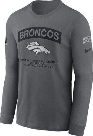 Nike Denver Broncos Salute to Service Nike Mens NFL Long-Sleeve T-Shirt in Grey | NKAC0AIA2A-RFD